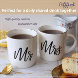Triple  Mr and Mrs Coffee Mugs Couples Gifts Ideas for Christmas Wedding Anniversary Engagement Valentines His Hers Present,Husband Wife Him Her Men Women Bride Groom Newlyweds, Ceramic 380Ml
