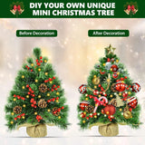 Mini Christmas Tree with Lights, 20Inch Table Top Miniature Christmas Trees Pre-Lit Artificial Mini Christmas Tree Spruce Desk Decoration with Miniature Pine Tree Pine Artificial Xmas Tree