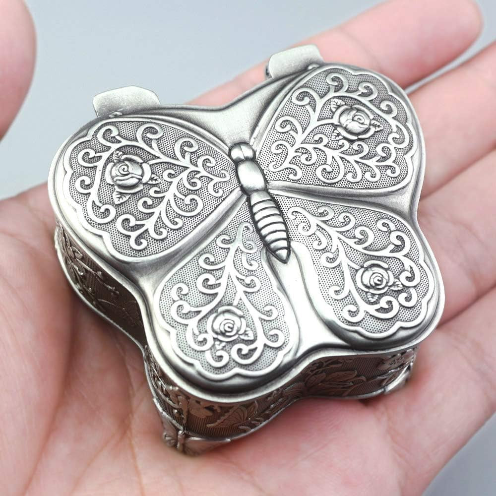 Emboss Alloy Metal Music Box Mini Wind up Antique Jewelry Musical Boxes Christmas Birthday Valentine'S Day Gifts Plays Castle in the Sky