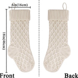 Christmas Stockings, 4 Pack 18 Inches Cable Knit Honeycomb Knitted Xmas Rustic Personalized Stocking Decorations for Family Holiday Season Decor, Burgundy and Cream