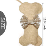 Dog Bone Christmas Stockings 16 Inch Large Line Pet Christmas Stockings with Bowknot Burlap Fireplace Hanging Stockings Gift Bags for Christmas Decorations