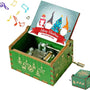 Merry Christmas Wooden Music Box Hand Cranked Music Box Engraved for Boys, Girls, Men and Women Ideal Gift for Christmas and New Year