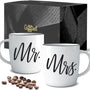 Triple  Mr and Mrs Coffee Mugs Couples Gifts Ideas for Christmas Wedding Anniversary Engagement Valentines His Hers Present,Husband Wife Him Her Men Women Bride Groom Newlyweds, Ceramic 380Ml