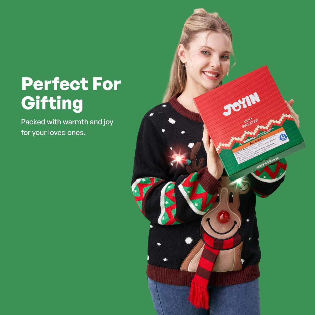 LED Light up Christmas Sweater for Women, Ugly Christmas Sweater with Light Bulbs, Funny Pullover 2025
