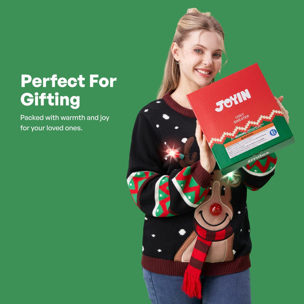 LED Light up Christmas Sweater for Women, Ugly Christmas Sweater with Light Bulbs, Funny Pullover 2025