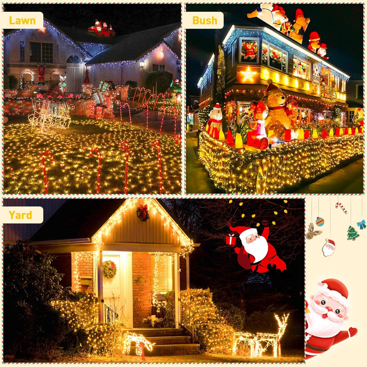 320 LED Solar Net Lights Outdoor Waterproof, 9.8Ft X 6.6Ft Solar Christmas Lights with Remote, Warm White Mesh Bush Light for outside Gazebo Bush Tree Garden Decor