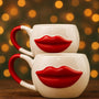 Handmade Ceramic Lip Mugs with Bold 3D Lip Design Set of 2