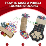 Christmas Pet Stockings Cat Dog Paw Dog Fish Bone Pattern Stockings Buffalo Plaid Fireplace Hanging Stockings for Fireplace Tree Decoration