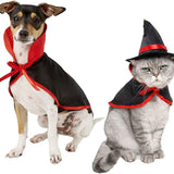 4 Pieces Halloween Pet Costume Set Bat Wings Witch Cloak Wizard Hat for Cats and Small Dogs Cute Puppy Cat Dress up Accessories Cosplay Halloween Party Decorations (Halloween)