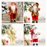 Christmas Santa Claus with Gift Bag Standing Santa Claus Statue Resin Mini Holding Presents Home Navidad Party Ornaments