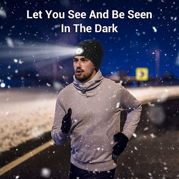 LED Beanie Hat with Light: Christmas Stocking Stuffers for Men Adult Cool Gifts for Teen Boys Men Dad Winter Gifts