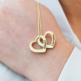 Customized Name Necklace for Women Stainless Steel Heart Carving Pendant Family Jewelry Choker Girlfriend Gift Bijoux Femme
