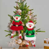 Christmas Plush Long Leg Elf Doll Ornaments Red Green Boys and Girls Elf Toy Dolls New Year Decorations Christmas Tree Ornaments