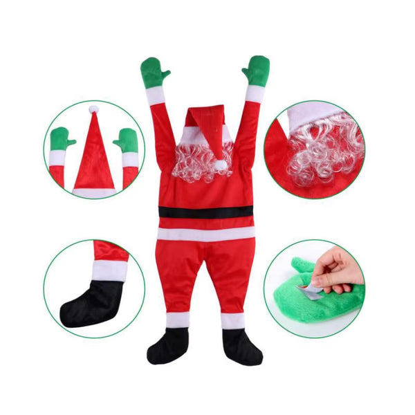 Light up Santa Claus Santa Claus Decoration Outdoor Indoor Hanging Climbing Santa Claus Bookshelf Mantel Christmas Decoration