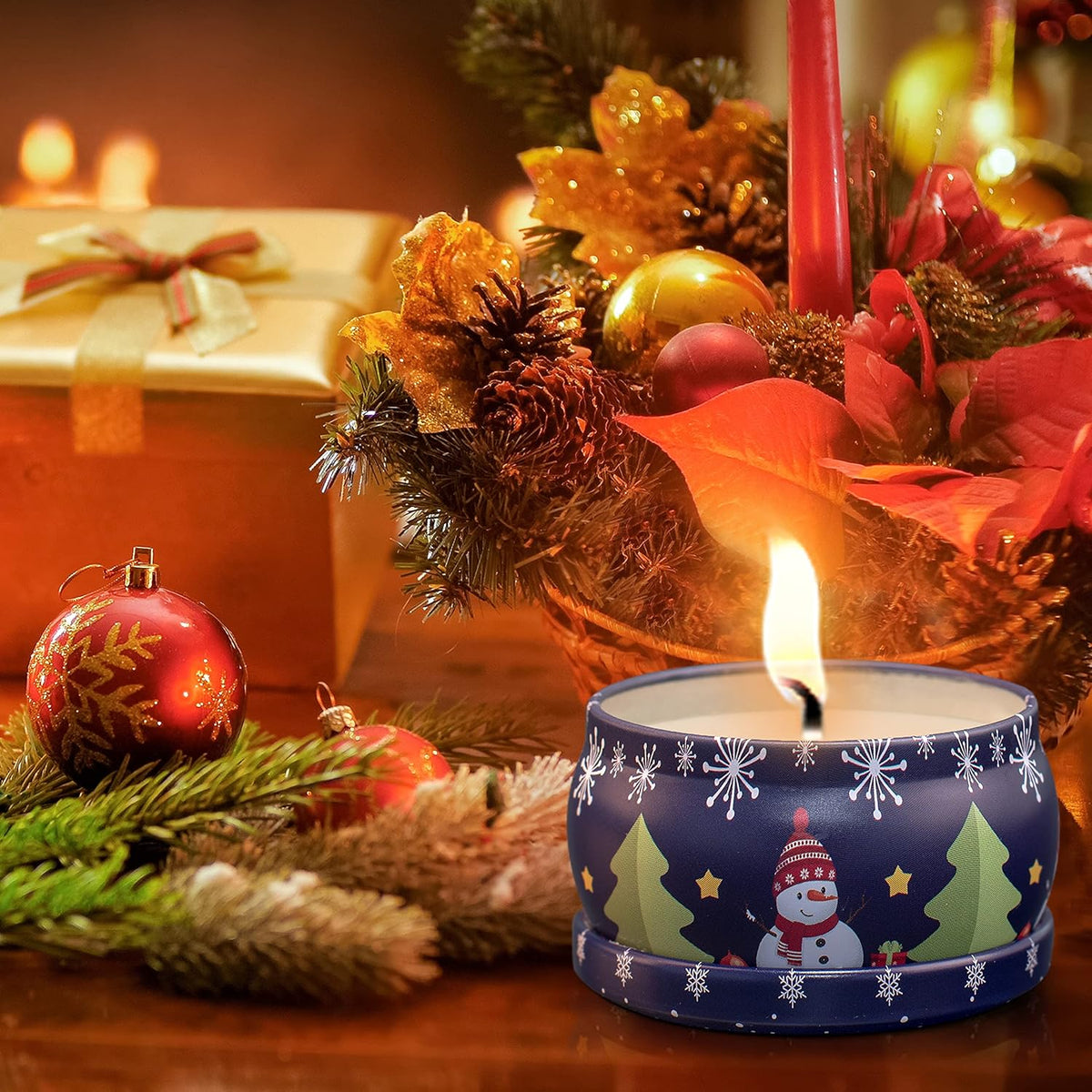 Scented Candles Gift Set, 8 Cans Strong Fragrance Aromatherapy Candles Natural Soy Wax Candles Portable Travel Tin Jar Candles for Christmas Birthday Valentine'S Day Gift