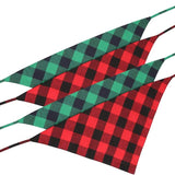 4 Pcs Dog Bandana Christmas Plaid Pet Triangle Scarf Accessories Bibs