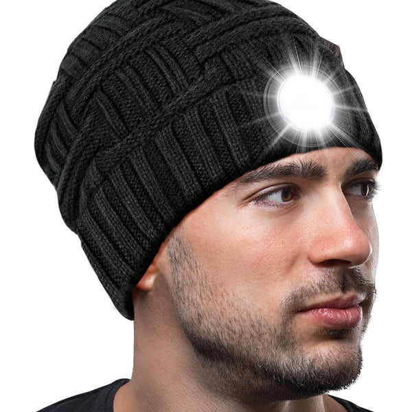 LED Beanie Hat with Light: Christmas Stocking Stuffers for Men Adult Cool Gifts for Teen Boys Men Dad Winter Gifts