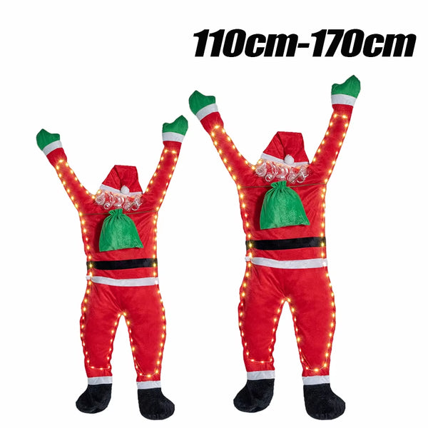 Light up Santa Claus Santa Claus Decoration Outdoor Indoor Hanging Climbing Santa Claus Bookshelf Mantel Christmas Decoration