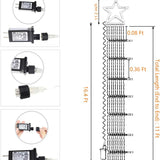 Christmas Decoration Star Lights Outdoor,320 LED 16.4Ft Christmas String Lights[8 Modes& Waterproof] for Halloween Xmas New Year Holiday Birthday(Iron) (Warm White)