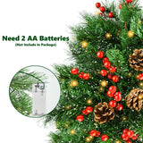 Mini Christmas Tree with Lights, 20Inch Table Top Miniature Christmas Trees Pre-Lit Artificial Mini Christmas Tree Spruce Desk Decoration with Miniature Pine Tree Pine Artificial Xmas Tree