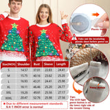Ugly Christmas Sweaters for Women Men,Light up Christmas Sweater,Funny Christmas Tree Red Unisex Xmas Sweaters for Couples