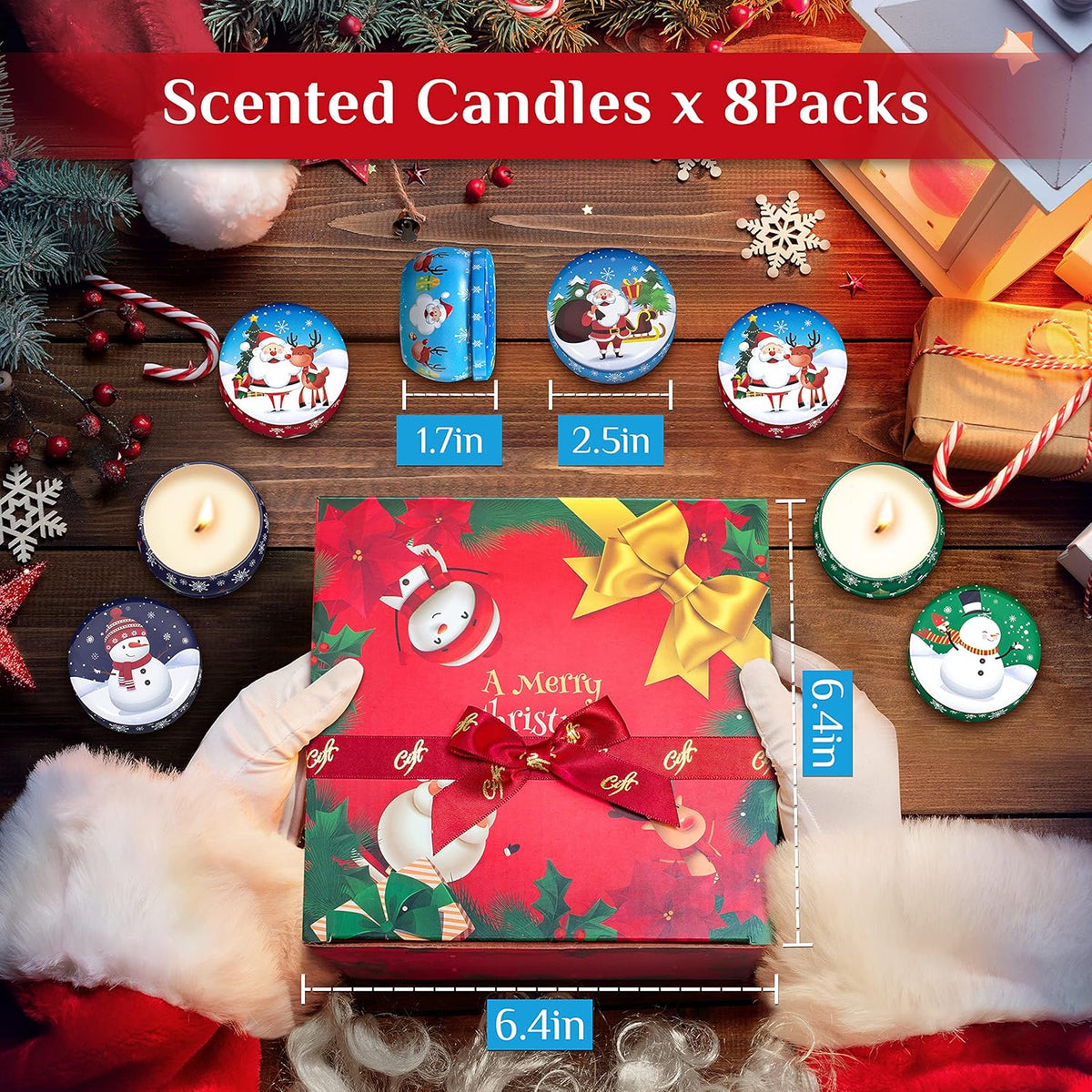 Scented Candles Gift Set, 8 Cans Strong Fragrance Aromatherapy Candles Natural Soy Wax Candles Portable Travel Tin Jar Candles for Christmas Birthday Valentine'S Day Gift