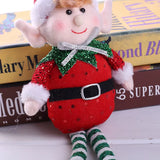 33X11Cm Red Green Christmas Decoration Plush Leg Elf Doll Ornaments Boys Girls Elves Toy Doll New Year Navidad Home Decoration
