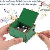 Merry Christmas Wooden Music Box Hand Cranked Music Box Engraved for Boys, Girls, Men and Women Ideal Gift for Christmas and New Year