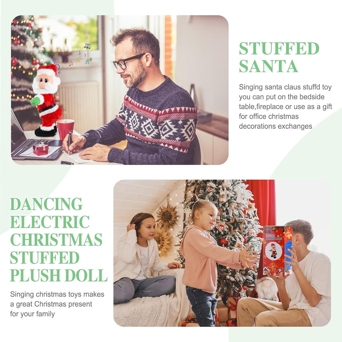 Dancing Santa Claus - Dancing Electric Christmas Stuffed Plush Doll Singing English Song Xmas Santa Toys