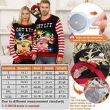 Unisex Light up Ugly Christmas Sweater,Knitted Ugly Sweater Christmas Pullover Crew Neck Sweaters with 9 Colorful Lights