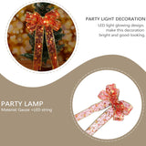 1Pc Creative Bowknot Pendant Light Handmade Christmas Shining Bow Lamp Ornament for Holiday Home Decor Warm Light String for Festive Celebration