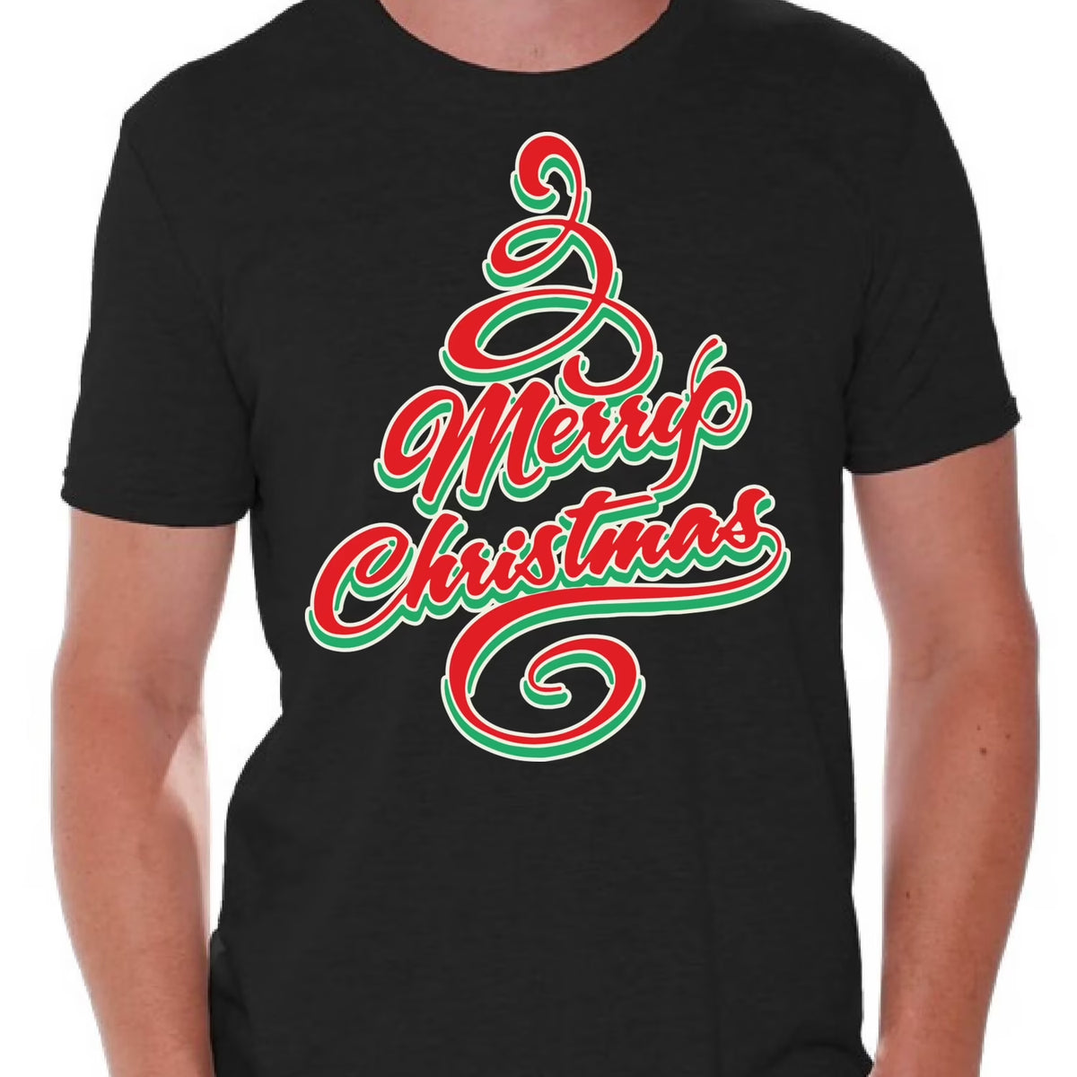 Merry Christmas Tree Graphic Tee Men'S