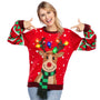 Light up Ugly Christmas Sweaters for Women,Funny LED Reindeer Christmas Sweater for Women,Holiday Sweater