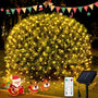 320 LED Solar Net Lights Outdoor Waterproof, 9.8Ft X 6.6Ft Solar Christmas Lights with Remote, Warm White Mesh Bush Light for outside Gazebo Bush Tree Garden Decor