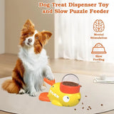 Pet Treat Dispenser-Interactive Dog Toys, anti Gulping Duck Slow Feeder,Cat Dog Treat Dispensing with Button,For Dogs Training