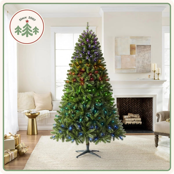 6Ft Pre-Lit Virginia Fir Artificial Christmas Tree with Twinkly LED Lights