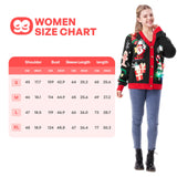 Light up Christmas Sweater Cardigan,Ugly Christmas Sweaters for Women,Funny Rudolph Reindeer Jumper Xmas Sweater for Women