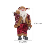 Christmas Santa Claus with Gift Bag Standing Santa Claus Statue Resin Mini Holding Presents Home Navidad Party Ornaments