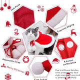 Cat Dog Christmas Costumes, Santa Cloak Cape with Hat Pet Cosplay Costumes Party Dressing up Outfits Clothes Apparel for Small Dogs Puppy Kitten, L