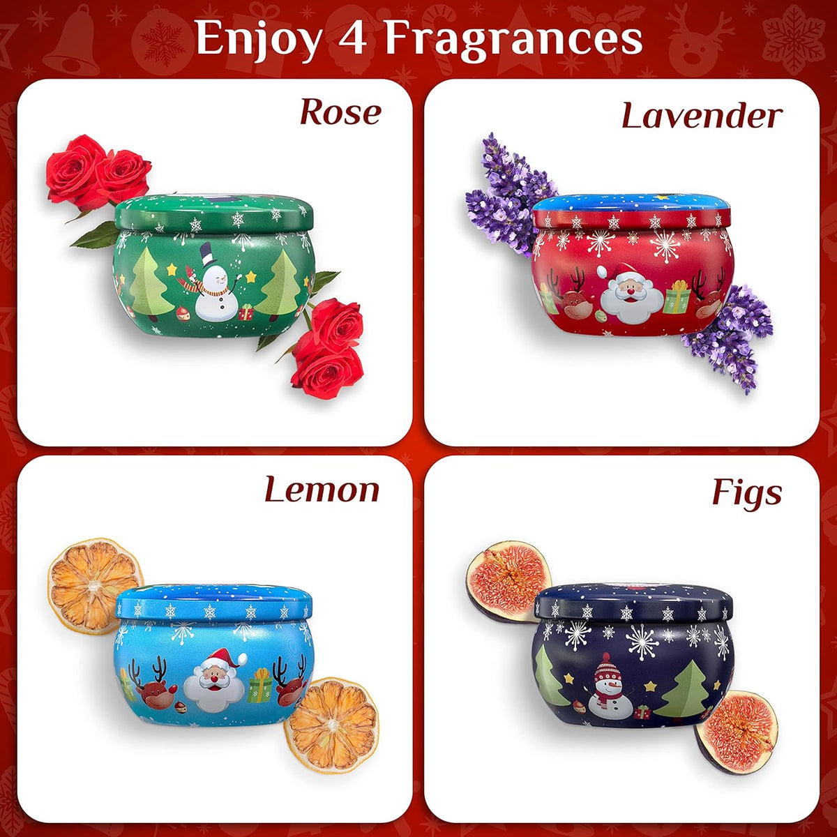 Scented Candles Gift Set, 8 Cans Strong Fragrance Aromatherapy Candles Natural Soy Wax Candles Portable Travel Tin Jar Candles for Christmas Birthday Valentine'S Day Gift