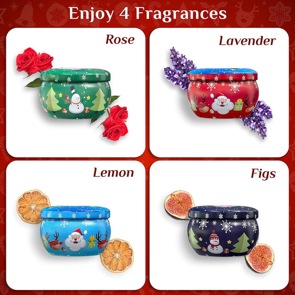 Scented Candles Gift Set, 8 Cans Strong Fragrance Aromatherapy Candles Natural Soy Wax Candles Portable Travel Tin Jar Candles for Christmas Birthday Valentine'S Day Gift