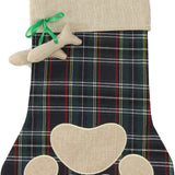 Christmas Pet Stockings Cat Dog Paw Dog Fish Bone Pattern Stockings Buffalo Plaid Fireplace Hanging Stockings for Fireplace Tree Decoration