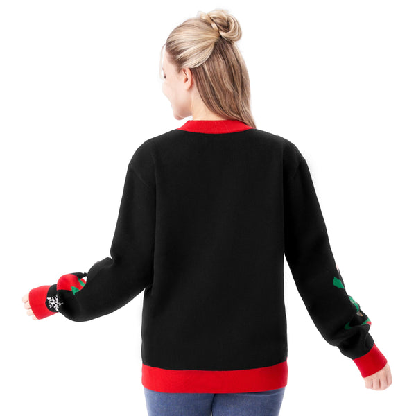 Light up Christmas Sweater Cardigan,Ugly Christmas Sweaters for Women,Funny Rudolph Reindeer Jumper Xmas Sweater for Women