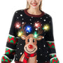 LED Light up Christmas Sweater for Women, Ugly Christmas Sweater with Light Bulbs, Funny Pullover 2025