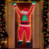 Light up Santa Claus Santa Claus Decoration Outdoor Indoor Hanging Climbing Santa Claus Bookshelf Mantel Christmas Decoration
