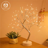 LED Night Light Mini Christmas Tree Copper Wire Garland Lamp for Kids Home Bedroom Decoration Decor Fairy Light Holiday Lighting