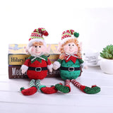 33X11Cm Red Green Christmas Decoration Plush Leg Elf Doll Ornaments Boys Girls Elves Toy Doll New Year Navidad Home Decoration