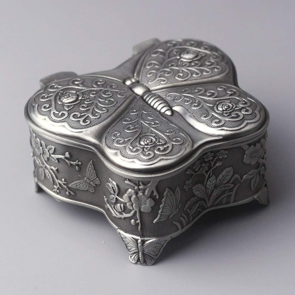 Emboss Alloy Metal Music Box Mini Wind up Antique Jewelry Musical Boxes Christmas Birthday Valentine'S Day Gifts Plays Castle in the Sky