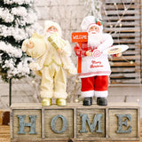 Christmas Santa Claus with Gift Bag Standing Santa Claus Statue Resin Mini Holding Presents Home Navidad Party Ornaments
