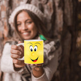 Color Changing Coffee Mug - 11 Ounce Heat Sensitive Mug for Cartoon Lovers with a Funny Yellow Smiley Face - Unique Heat Changing Mug - Ceramic Coffee Tea Cup with Fun Gift Box